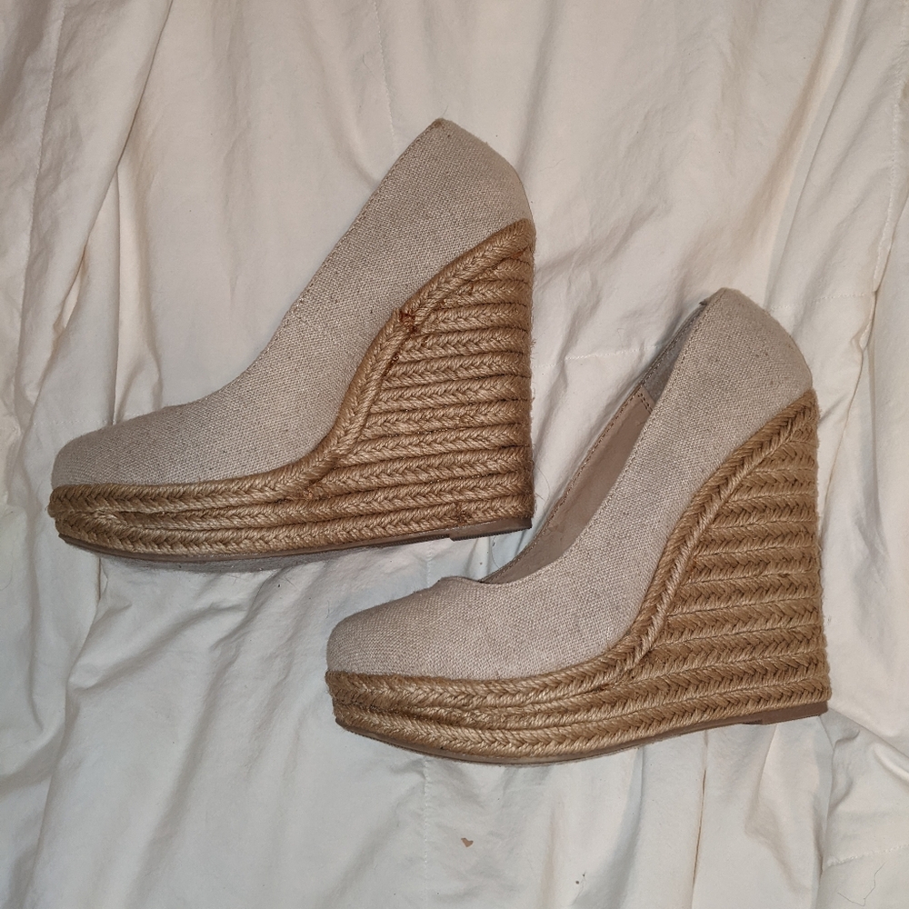 CANVAS PLATFORM HEELS